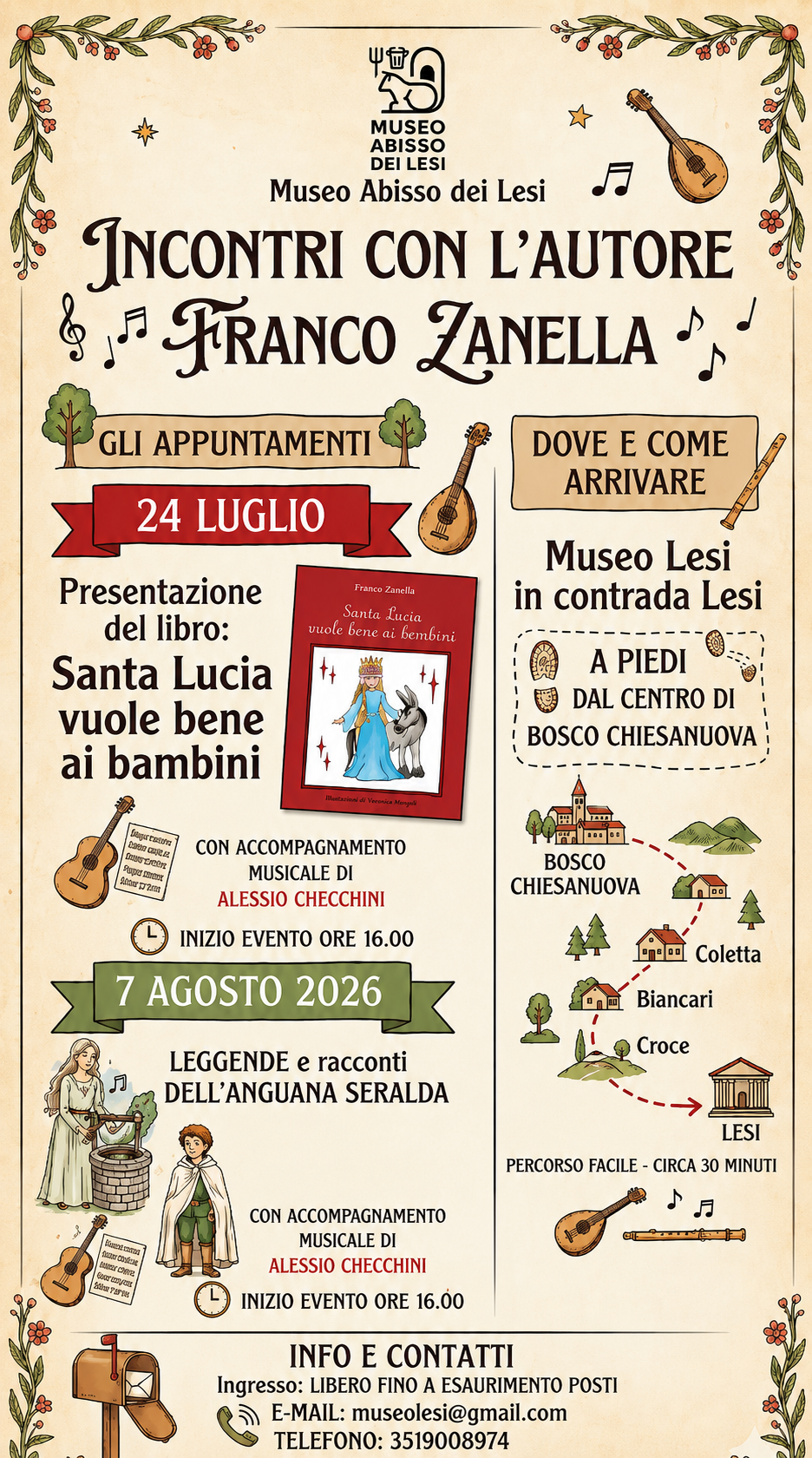 Incontri con l’autore Franco Zanella: la vera storia di Santa Lucia e le leggende della Lessinia