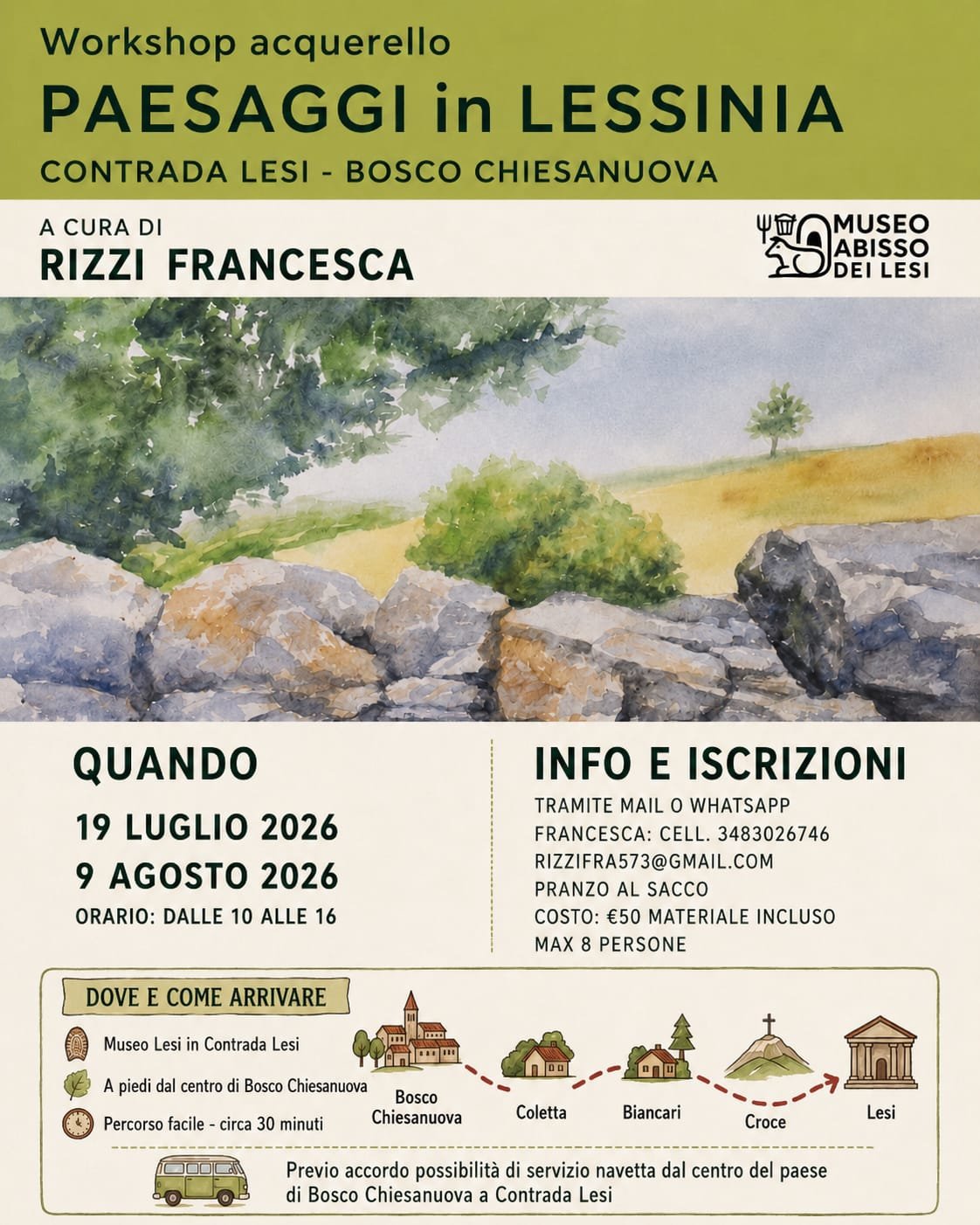 “Paesaggi della Lessinia”: 2^ workshop di acquerelli per catturare la bellezza della montagna